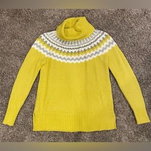 LOFT Fair Isle Turtleneck Sweater, Size M